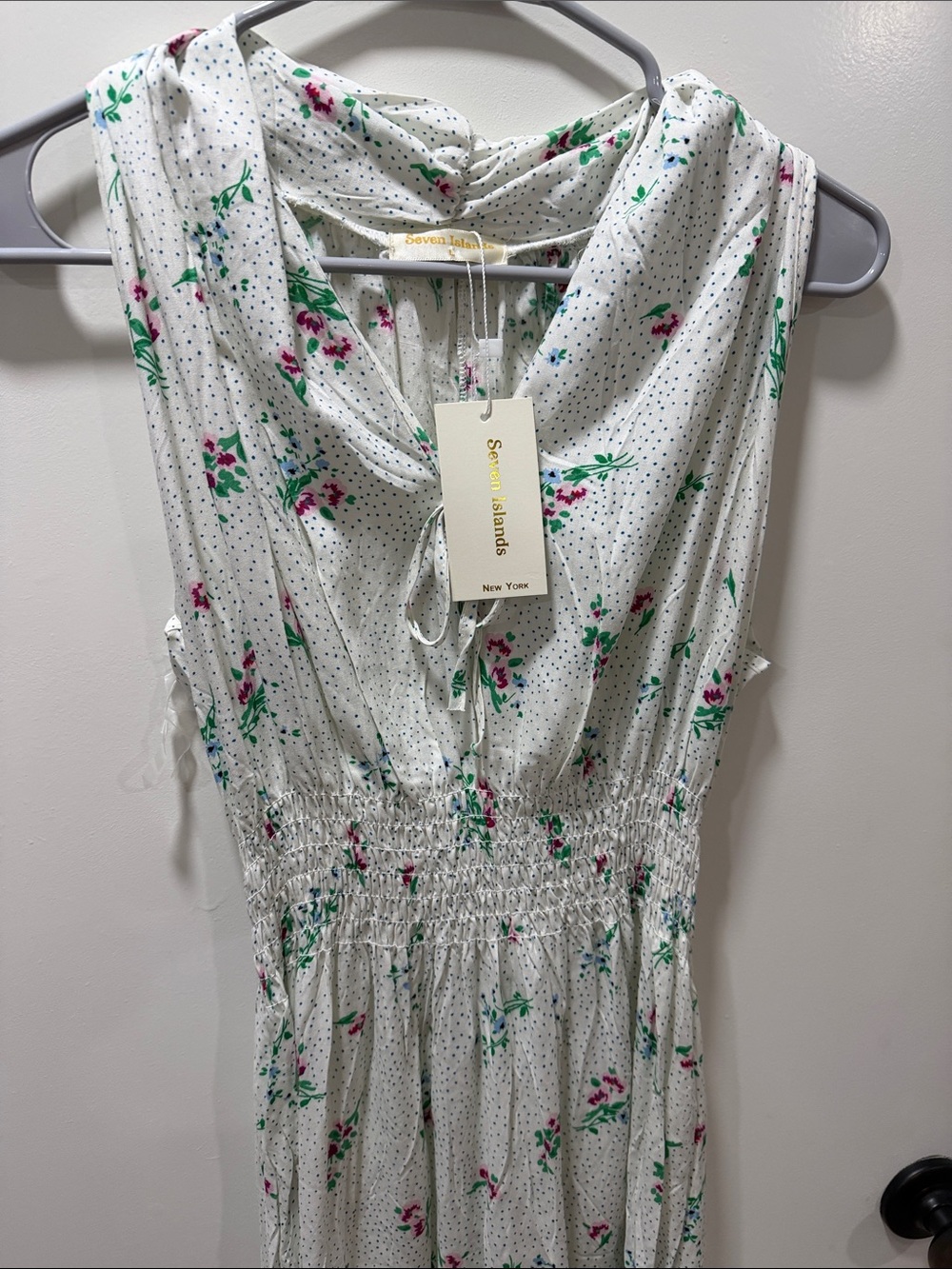 Seven Islands White Floral Sleeveless Summer Dress - Picture 1 of 12
